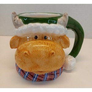 Ceramic Coffee Mug 3D Cow 16 oz. Multicolor Hot Cocoa Tea Fun Hard to Find Used